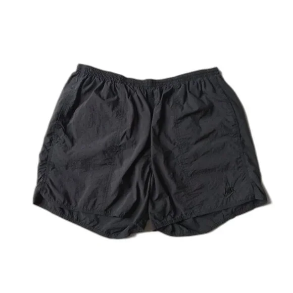 Vintage 1994 Nike Black Brief Lined Nylon Drawstring Activewear Shorts Size XL - Picture 1 of 12